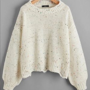 Distressed Confetti Sweater